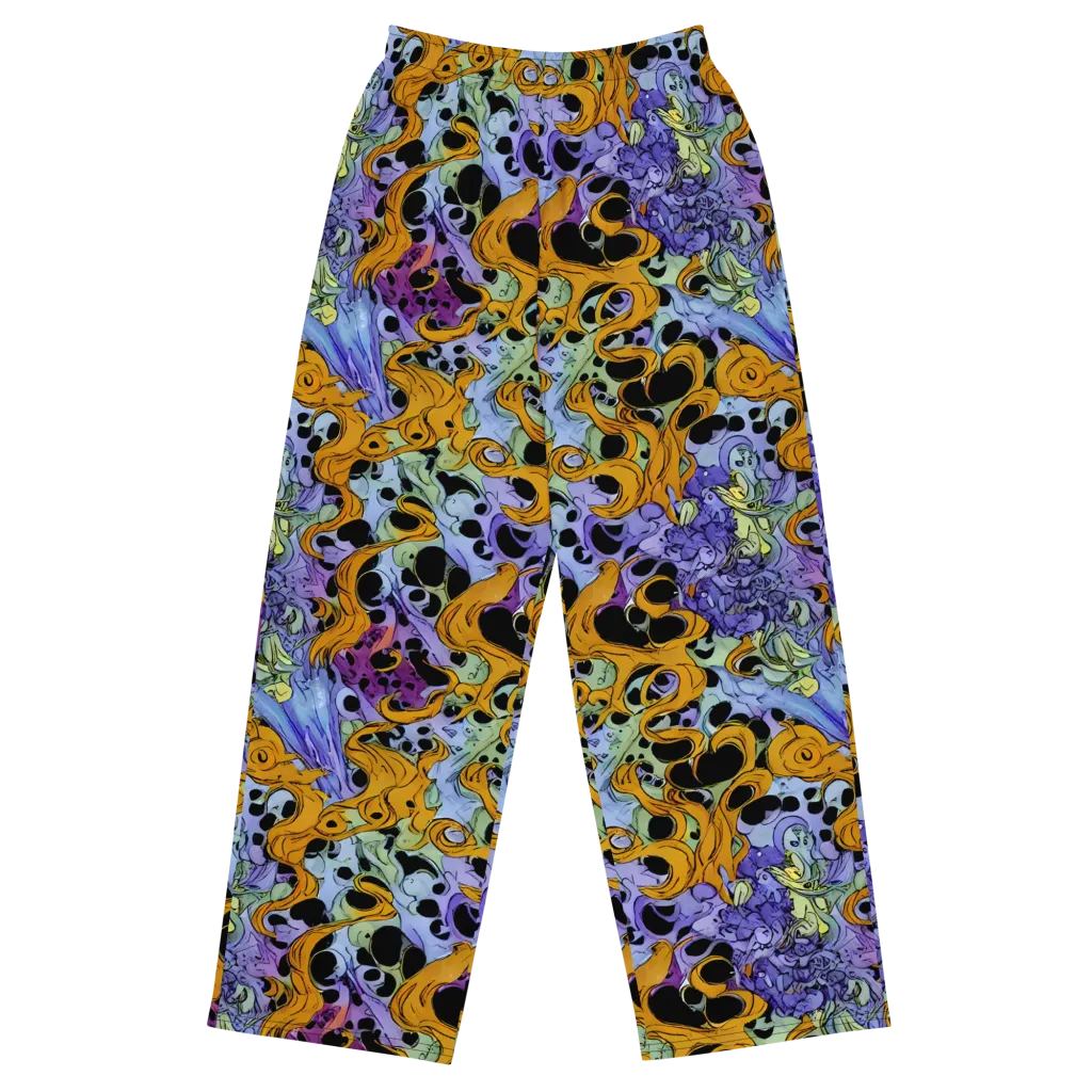 Orange Dreamscape on Wide-Leg Pants — Front