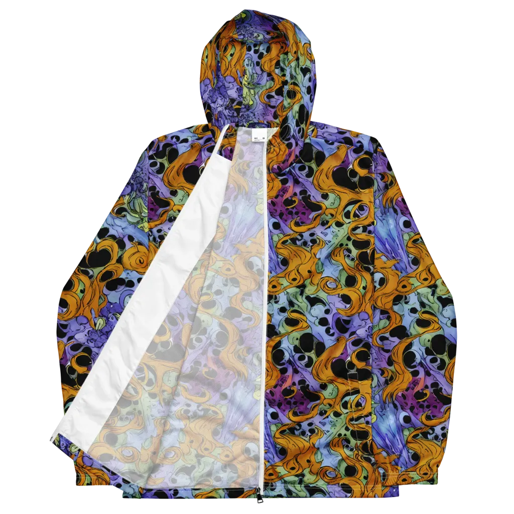 Orange Dreamscape on Men's Windbreaker — Front