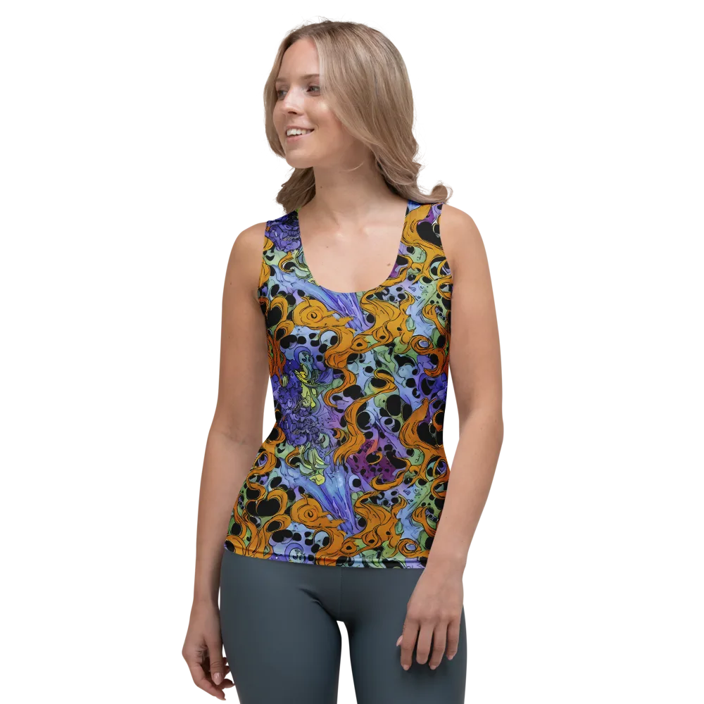 Orange Dreamscape on Women's Tank Top — Front