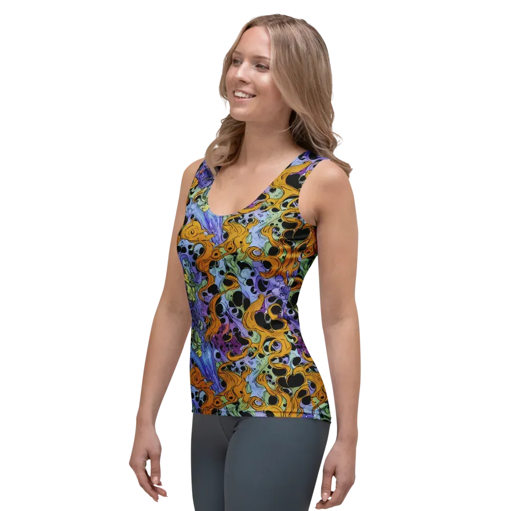 Orange Dreamscape on Women's Tank Top — Left Front