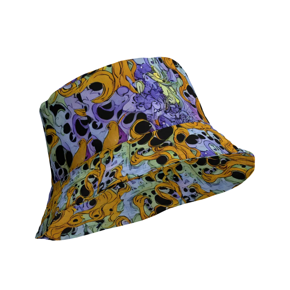 Orange Dreamscape on Reversible Bucket Hat — Product details Outside