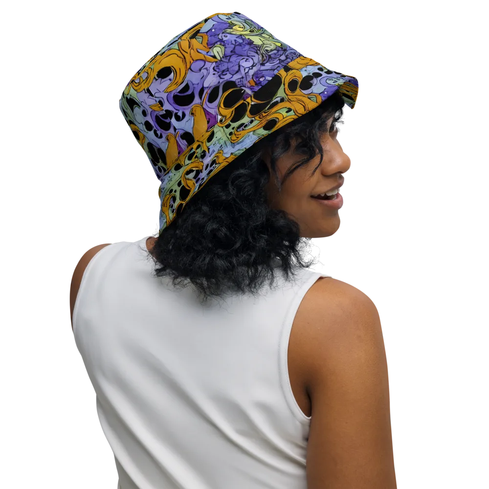 Orange Dreamscape on Reversible Bucket Hat — Right Outside