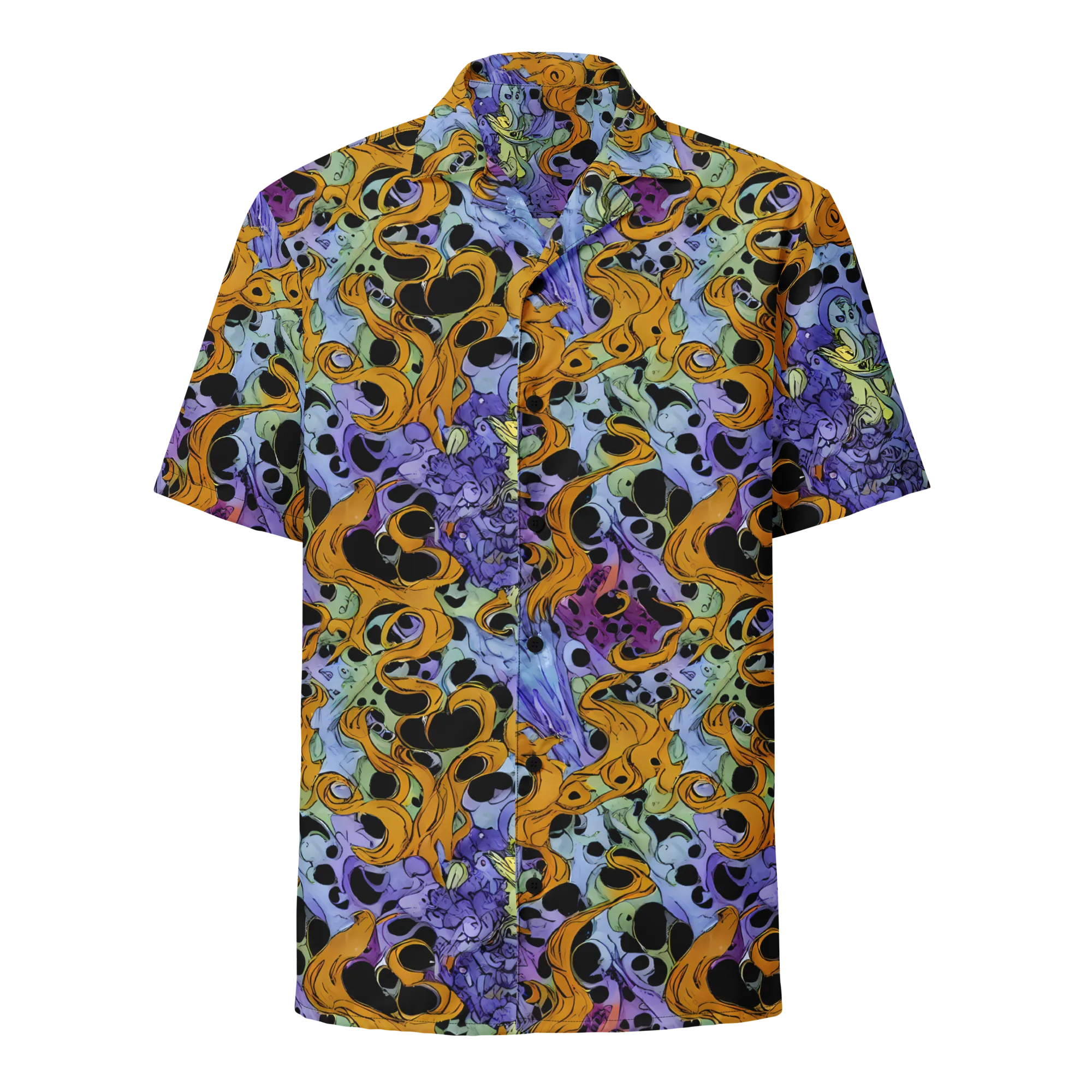 Orange Dreamscape on Button Shirt — Front