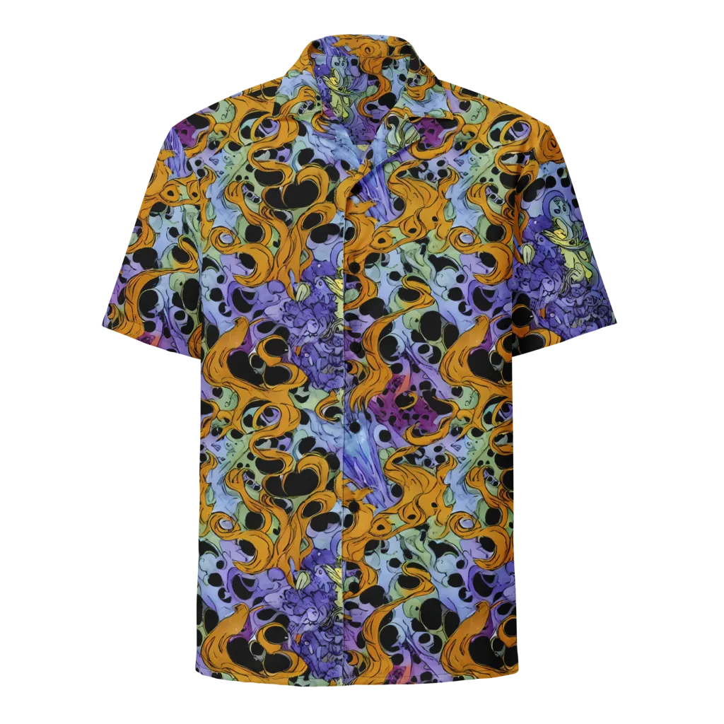 Orange Dreamscape on Button Shirt — Front