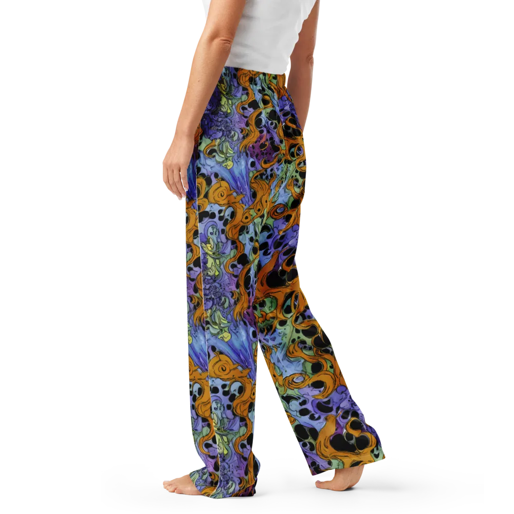 Orange Dreamscape on Women's Pajama Pants — Left