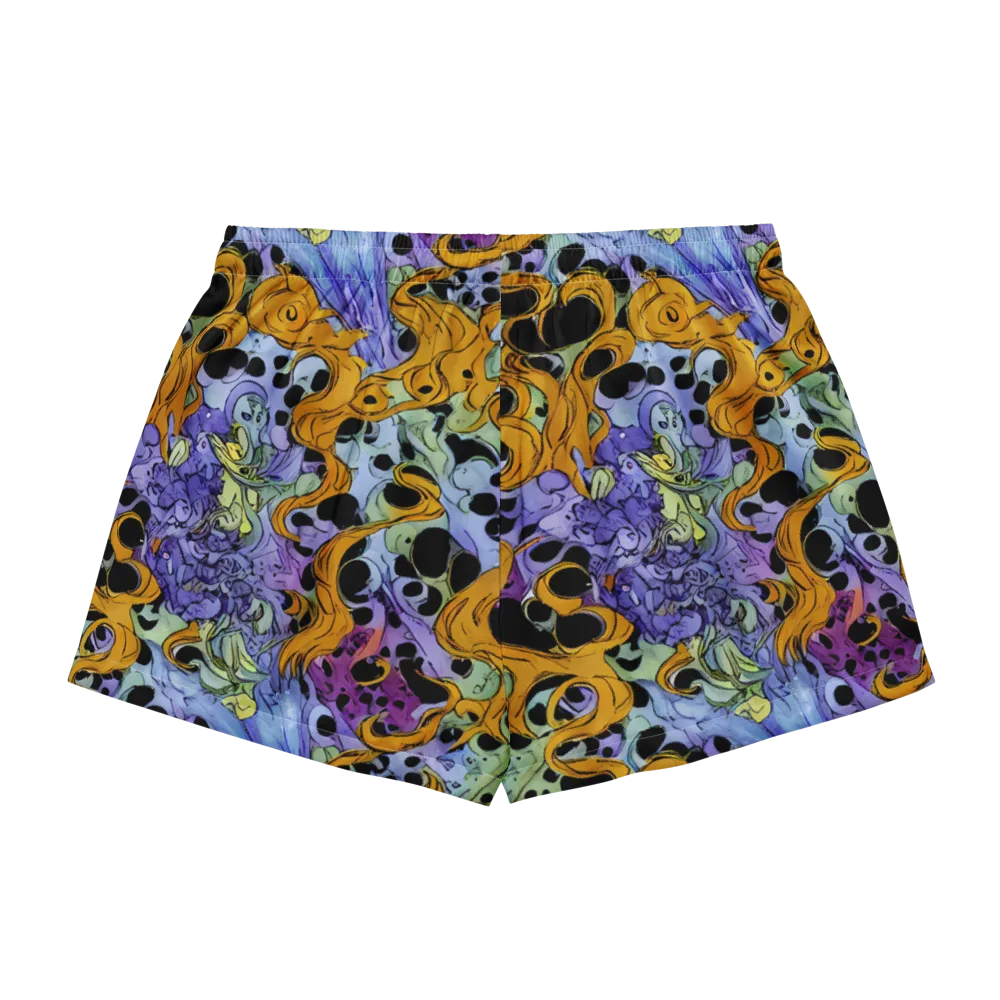 Orange Dreamscape on Women's Pajama Shorts — Back