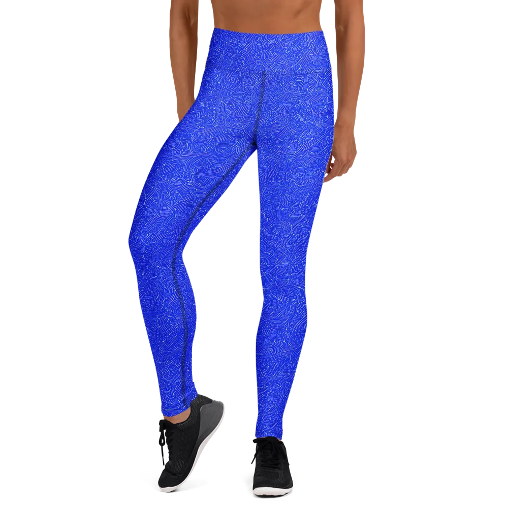 Electric Topography on Yoga Leggings — Front