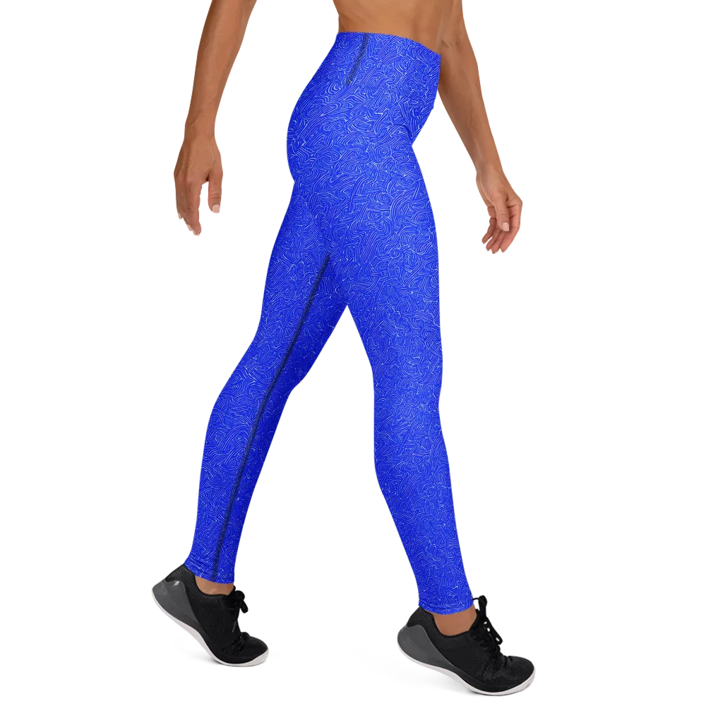 Electric Topography on Yoga Leggings — Right