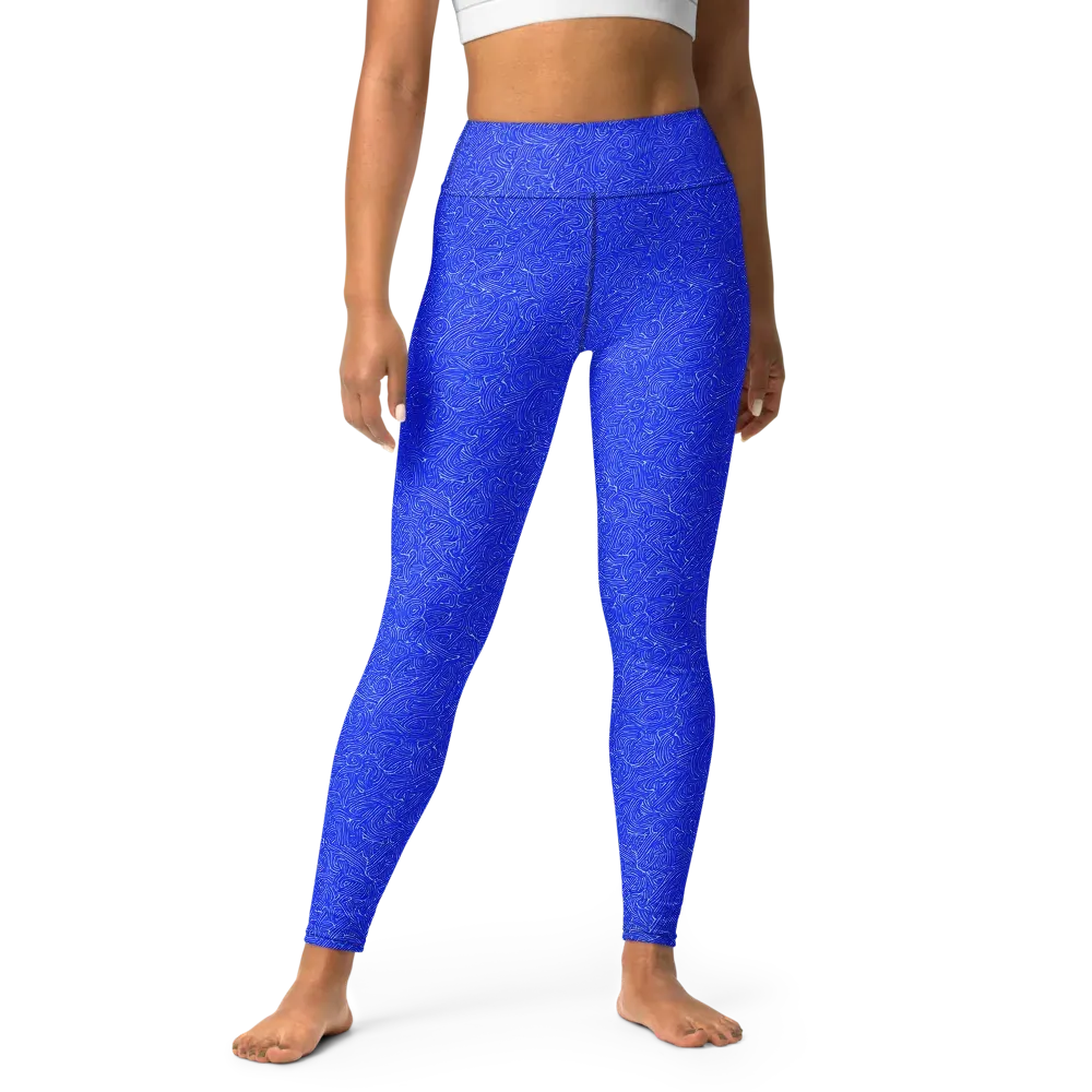 Electric Topography on Yoga Leggings — Front