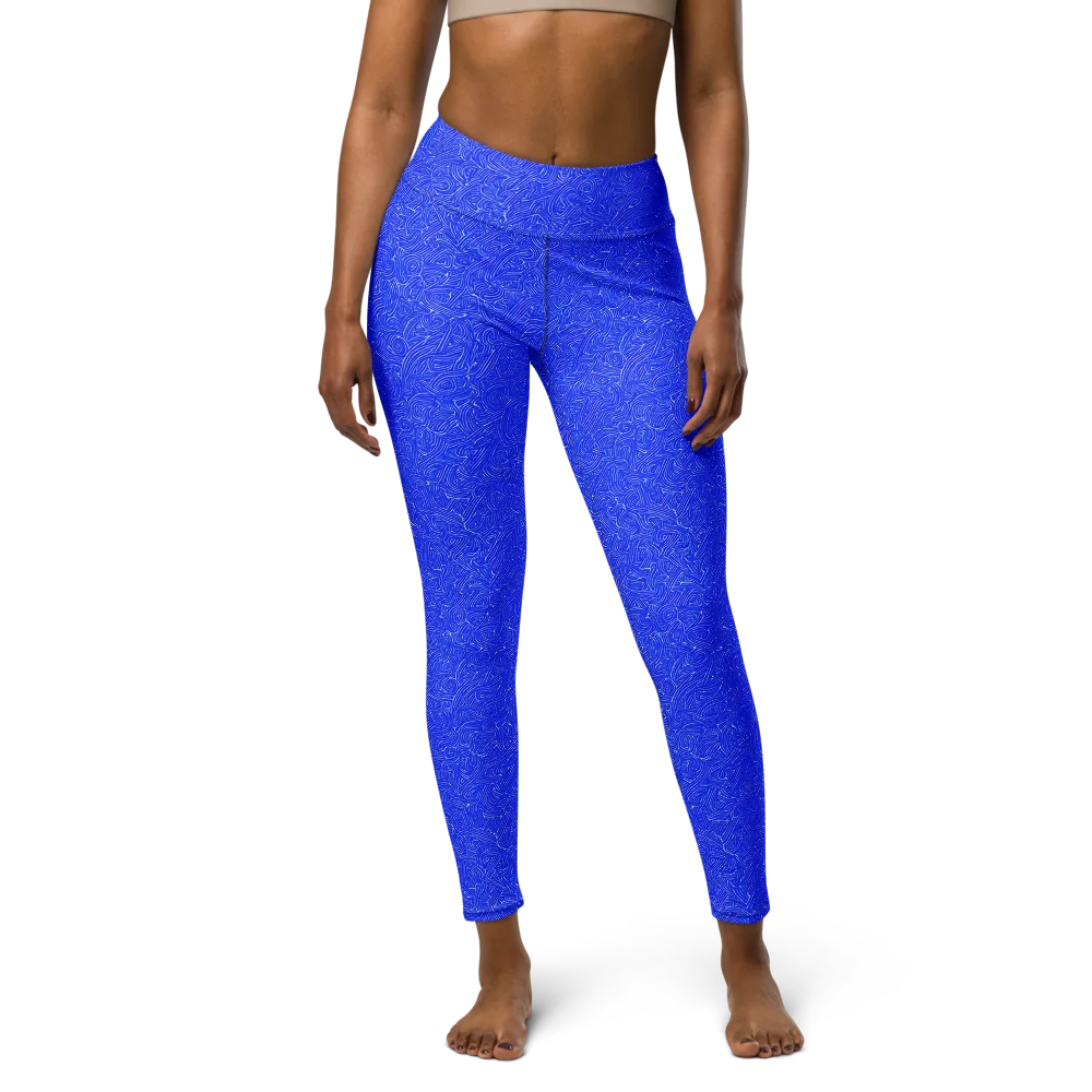 Electric Topography on Yoga Leggings — Front