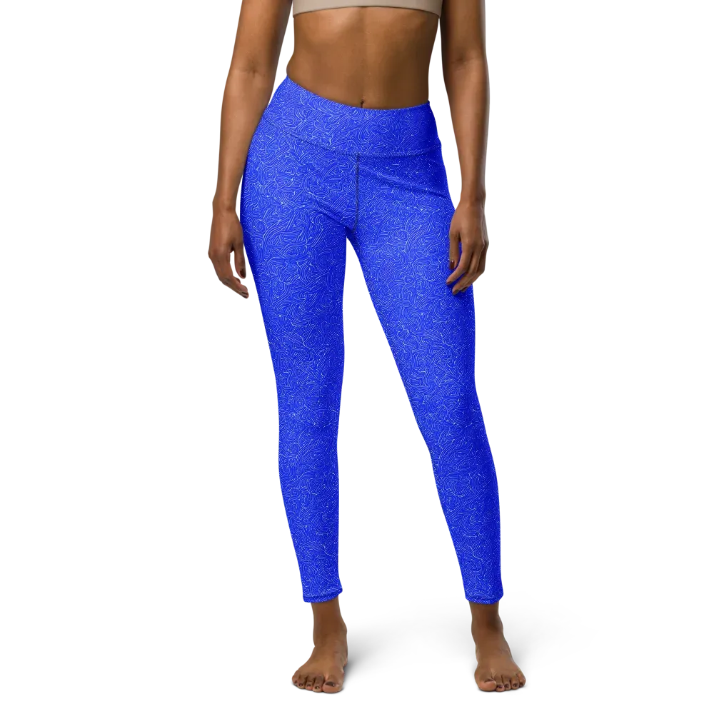Electric Topography on Yoga Leggings — Front
