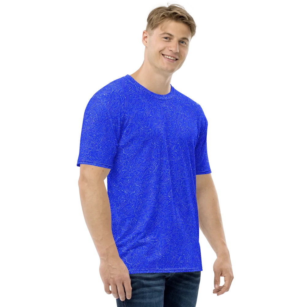Electric Topography on Men's Crew Neck T-Shirt — Right