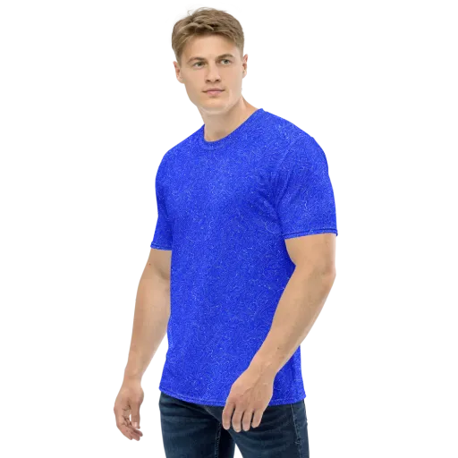 Electric Topography on a Men's Crew Neck T-Shirt