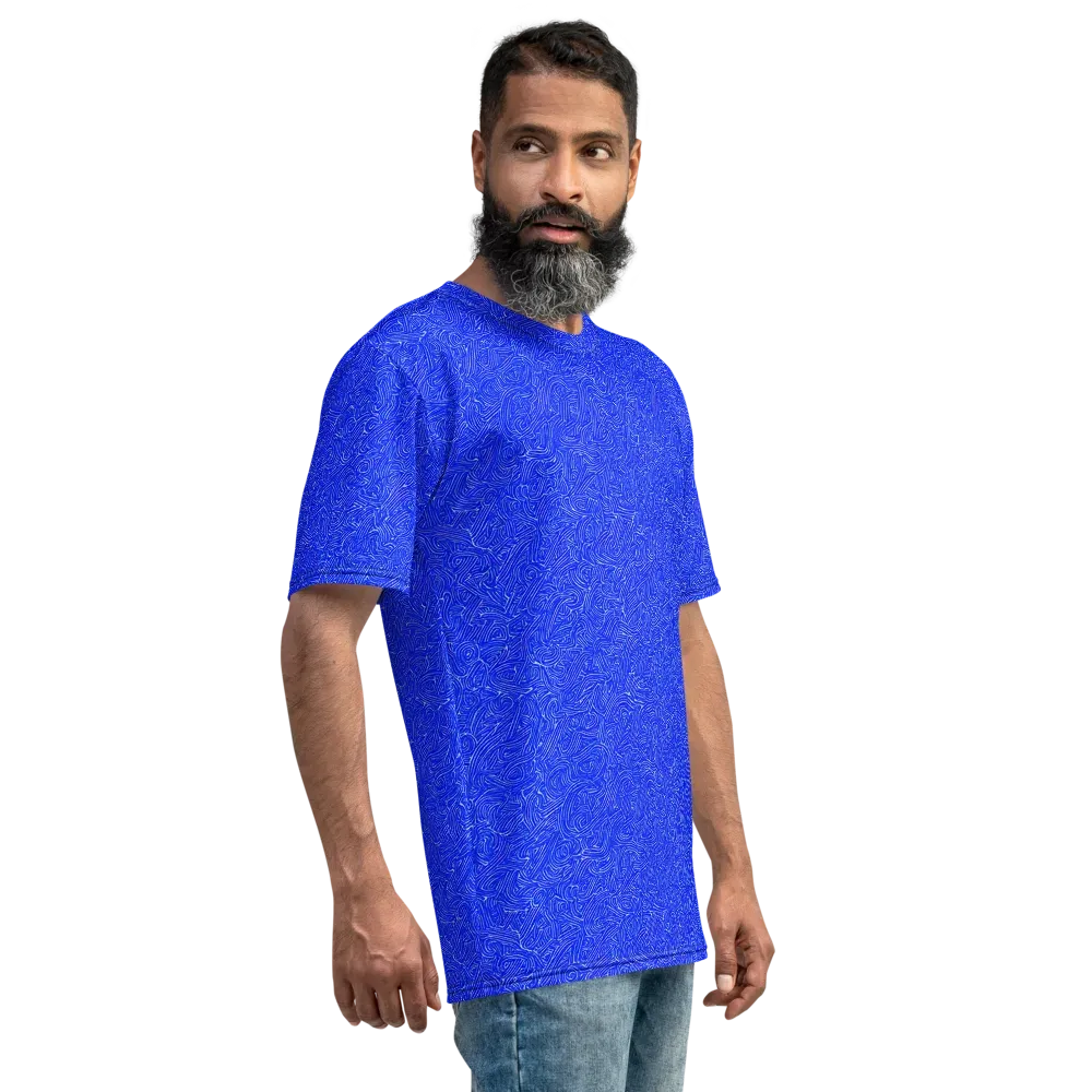 Electric Topography on Men's Crew Neck T-Shirt — Right