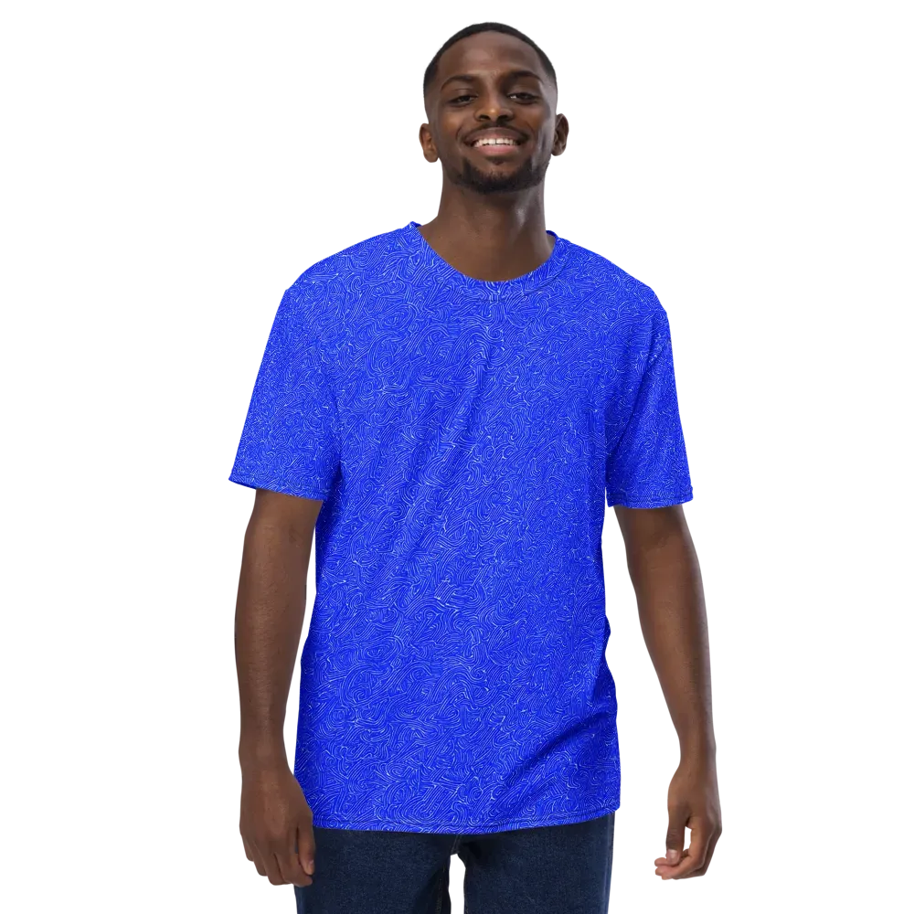 Electric Topography on Men's Crew Neck T-Shirt — Front