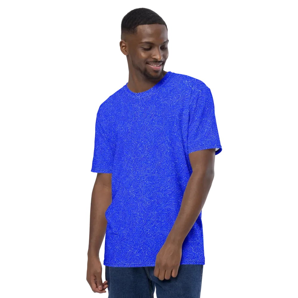 Electric Topography on Men's Crew Neck T-Shirt — Left