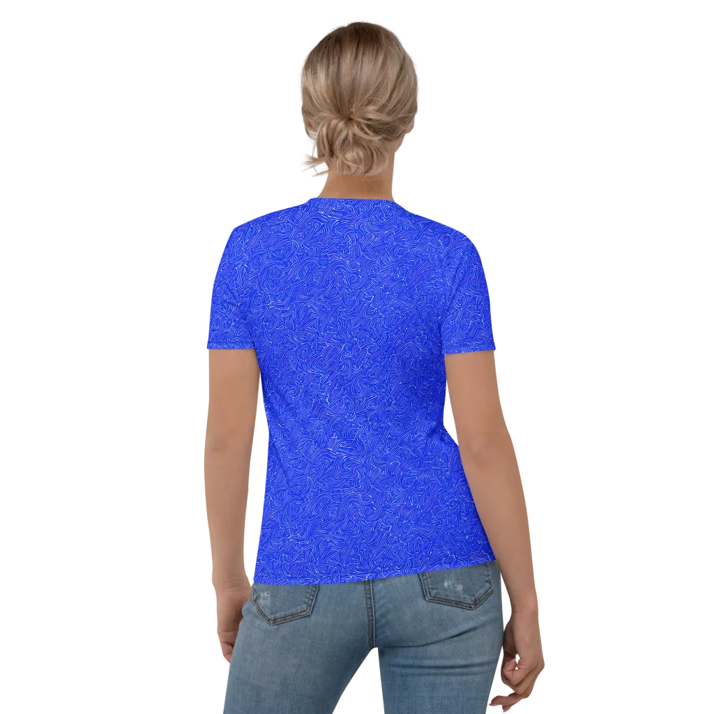 Electric Topography on Women's Crew Neck T-Shirt — Back