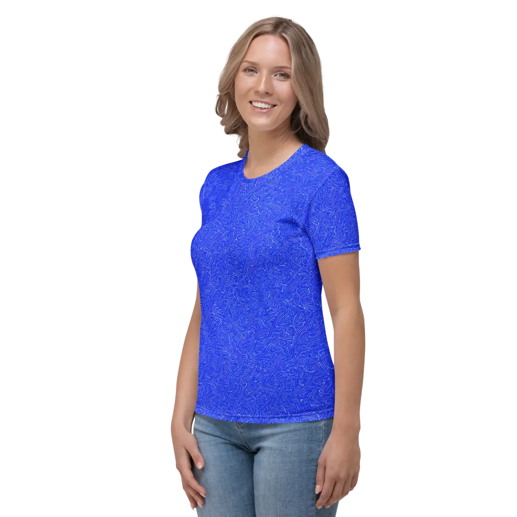 Electric Topography on Women's Crew Neck T-Shirt — Left