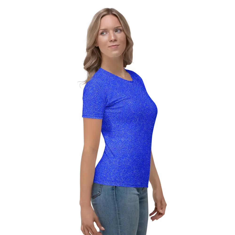 Electric Topography on Women's Crew Neck T-Shirt — Right