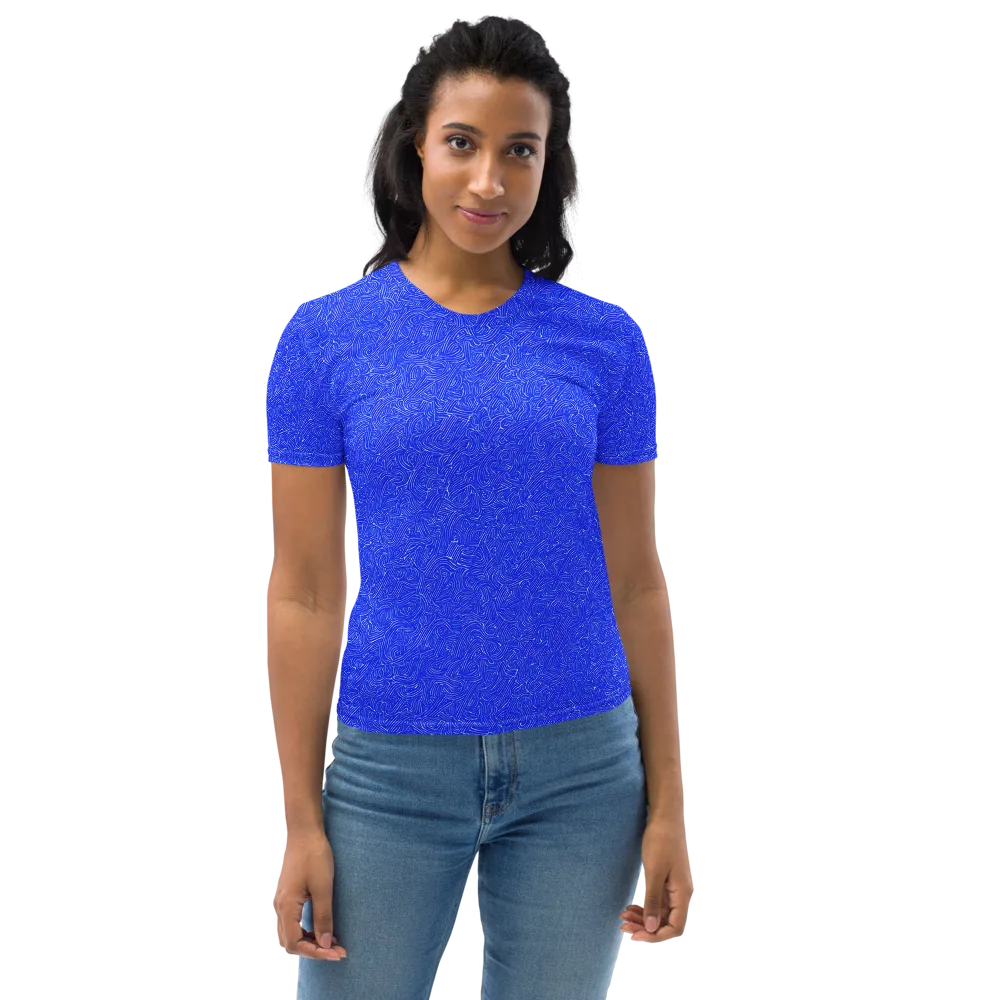 Electric Topography on Women's Crew Neck T-Shirt — Front
