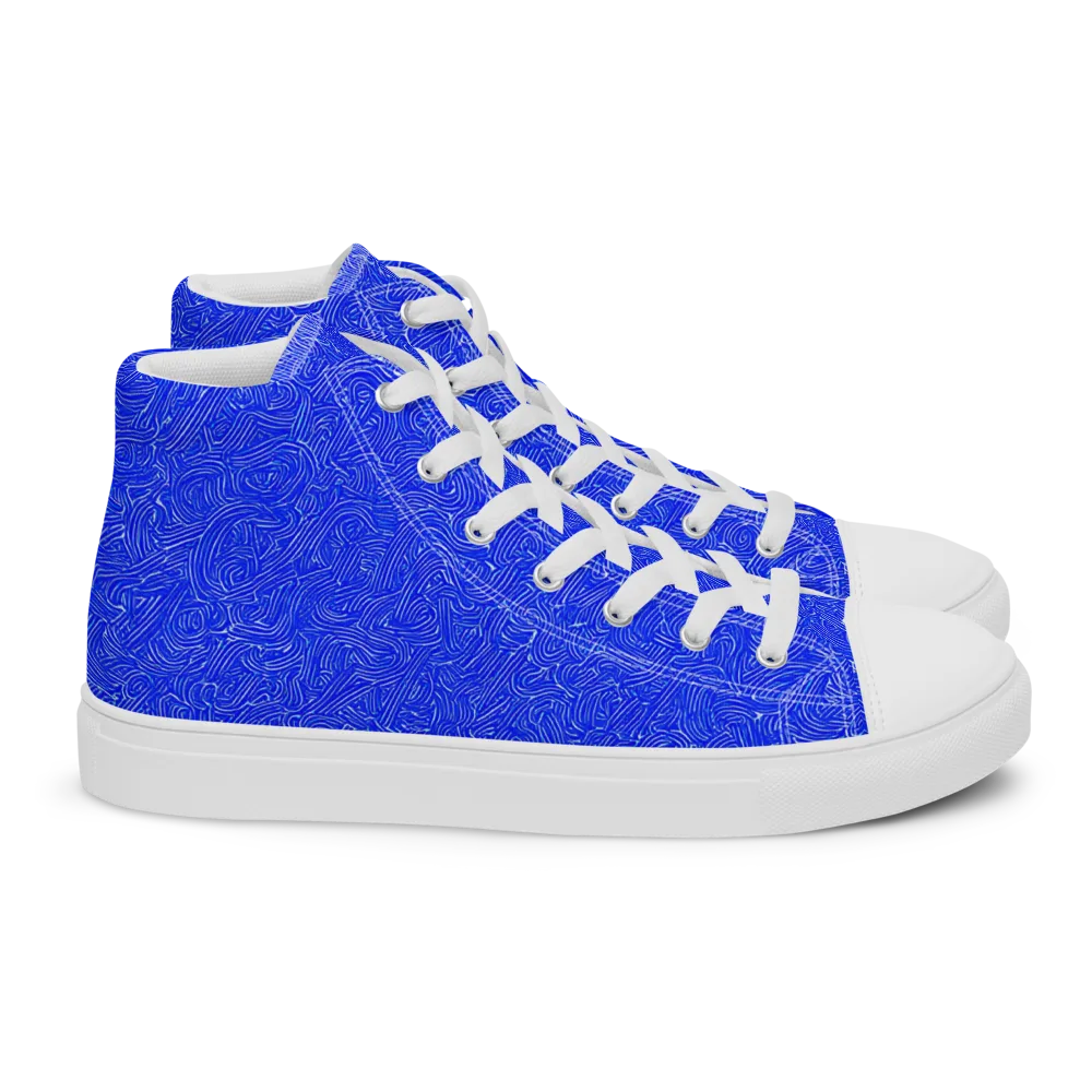Electric Topography on Women's High Top Canvas Shoes — Right