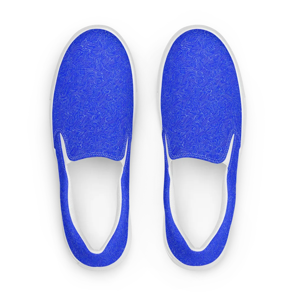 Electric Topography on Men's Slip-On Canvas Shoes — Front