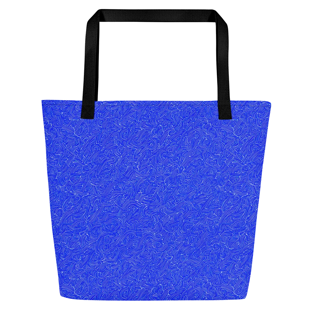 Electric Topography on Large Tote Bag W/ Pocket — Front