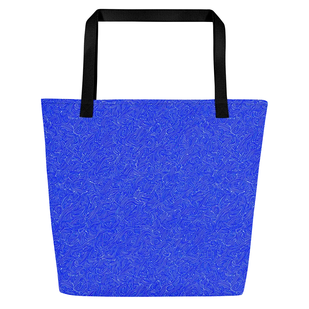 Electric Topography on Large Tote Bag W/ Pocket — Front