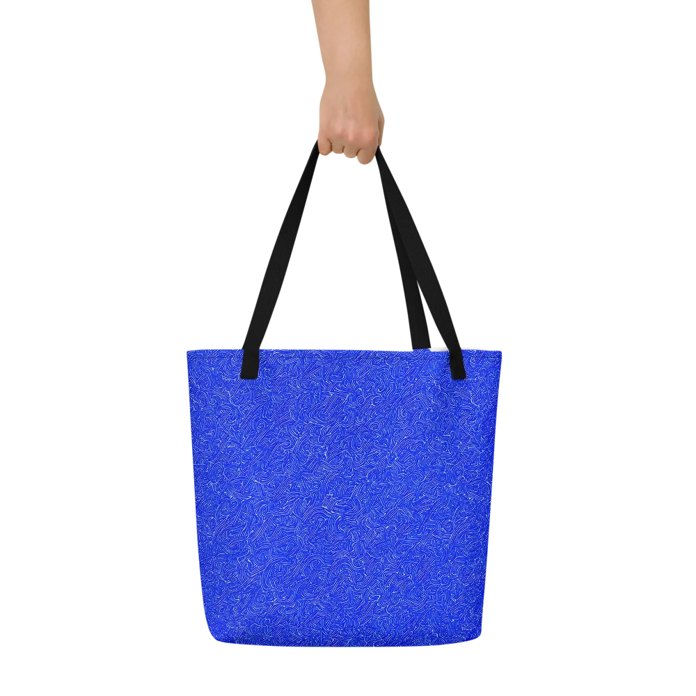 Electric Topography on Large Tote Bag W/ Pocket — Front