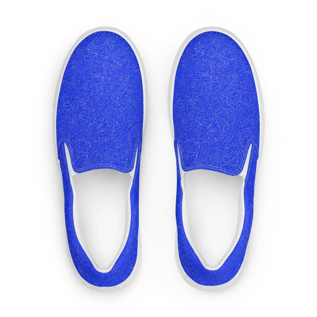 Electric Topography on Women's Slip-On Canvas Shoes — Front