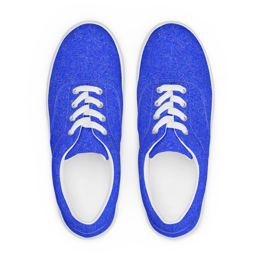 Electric Topography on Men's Lace-Up Canvas Shoes — Front