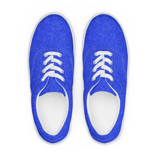 Electric Topography on a Men's Lace-Up Canvas Shoes