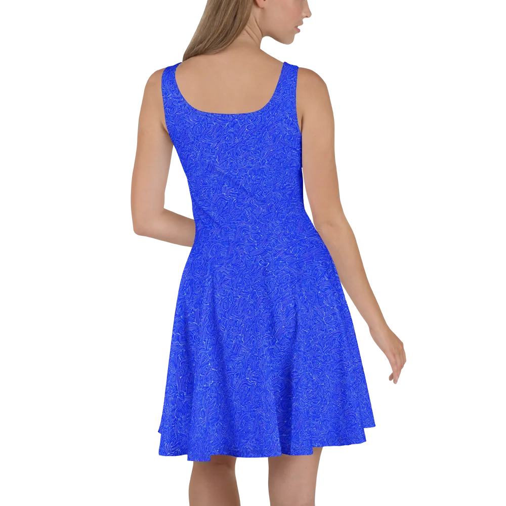 Electric Topography on Skater Dress — Back