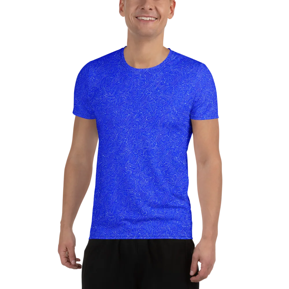 Electric Topography on Men's Athletic T-Shirt — Front