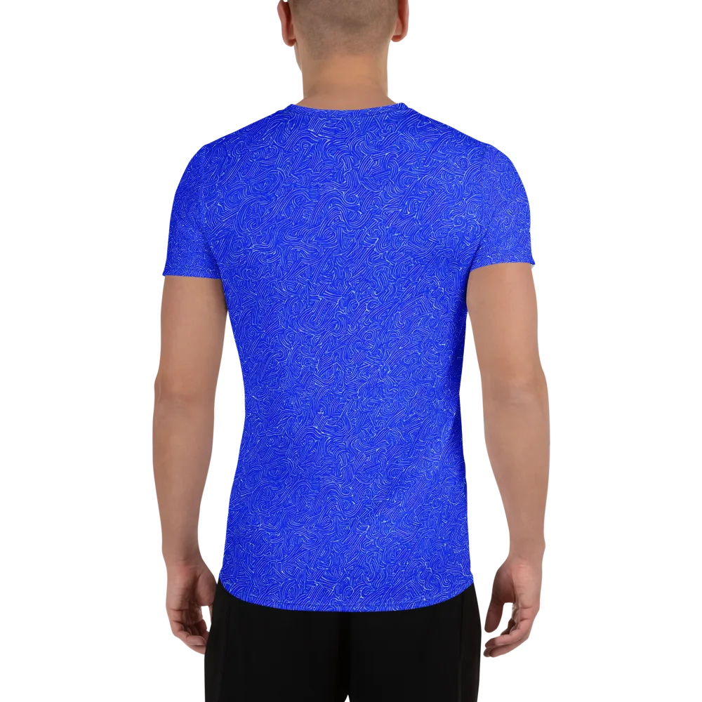 Electric Topography on Men's Athletic T-Shirt — Back