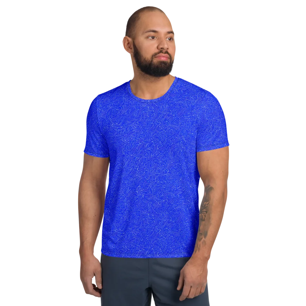 Electric Topography on Men's Athletic T-Shirt — Front