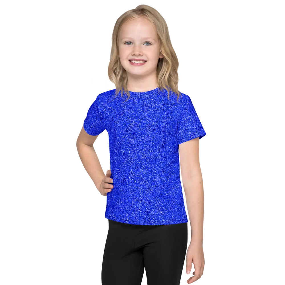 Electric Topography on Kids Crew Neck T-Shirt — Front