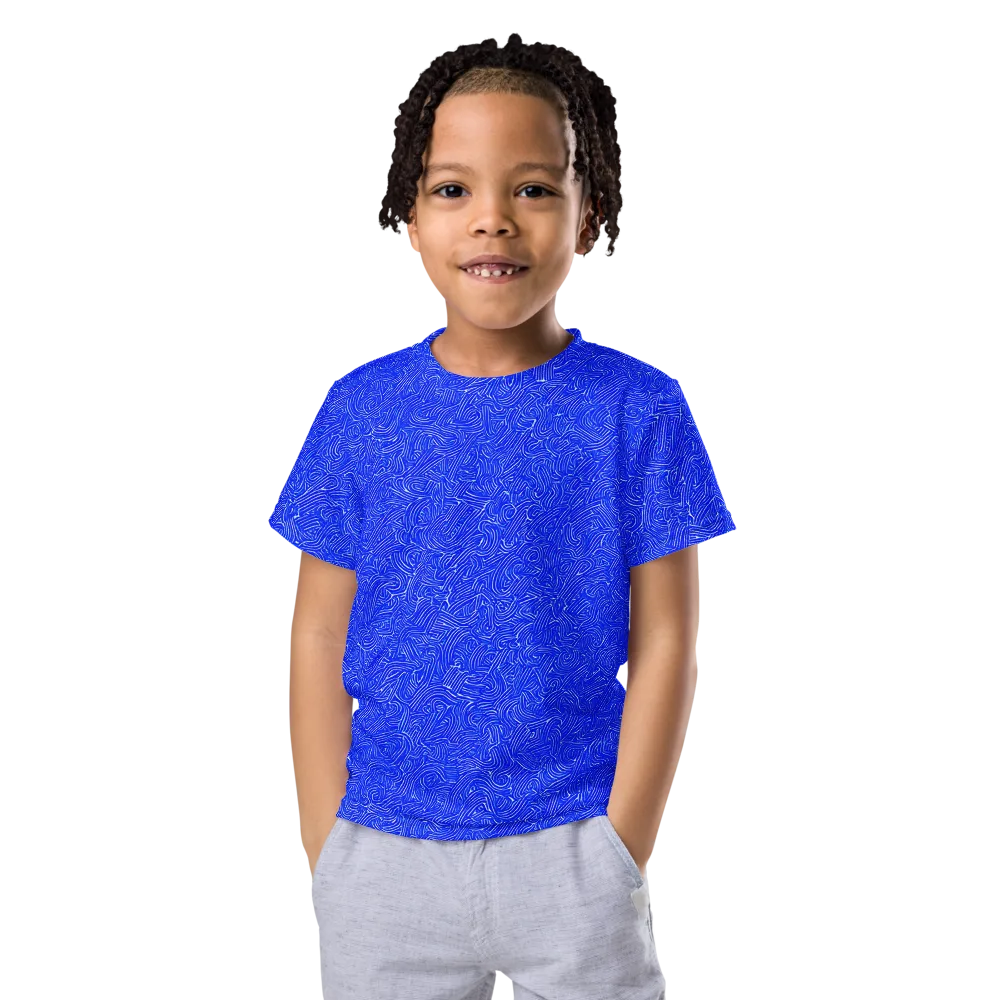 Electric Topography on Kids Crew Neck T-Shirt — Front