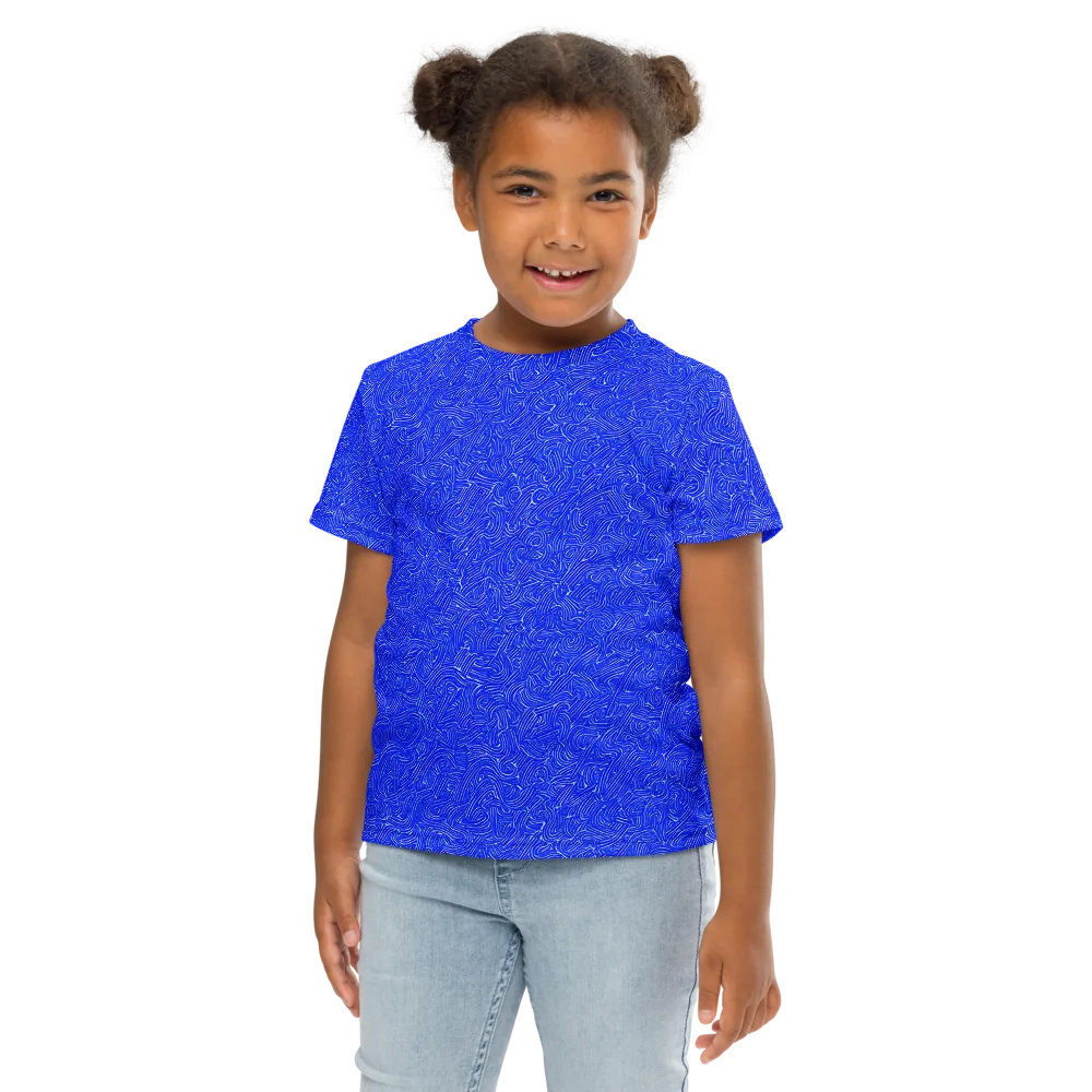 Electric Topography on Kids Crew Neck T-Shirt — Front