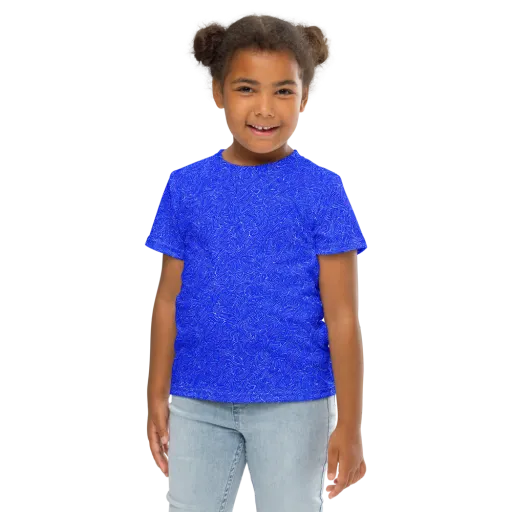 Electric Topography on a Kids Crew Neck T-Shirt