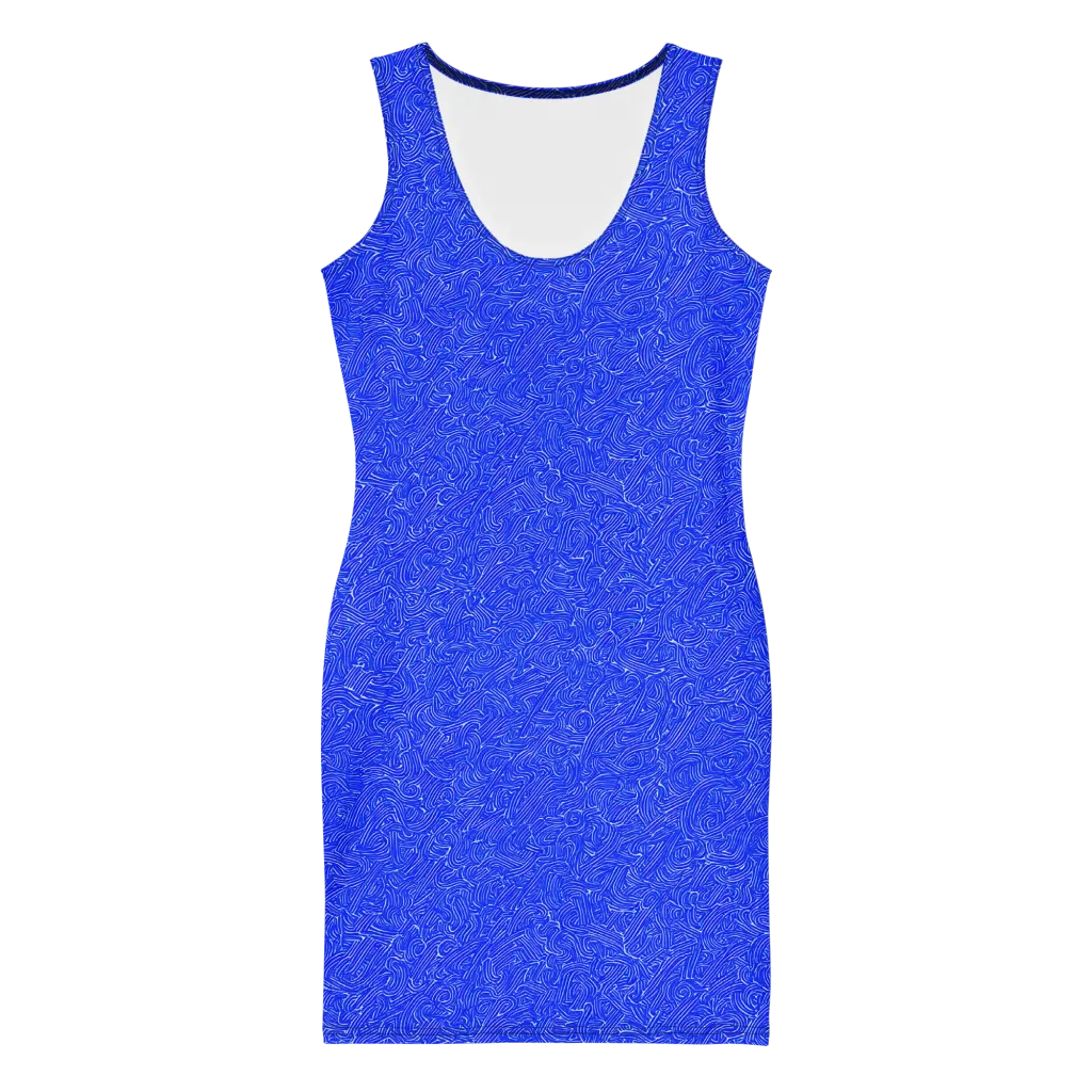 Electric Topography on Bodycon Dress — Front
