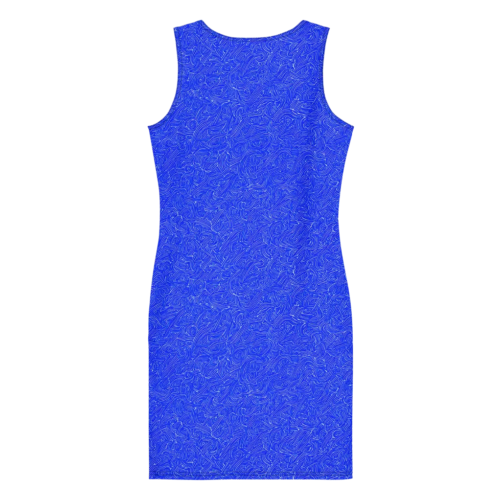 Electric Topography on Bodycon Dress — Back