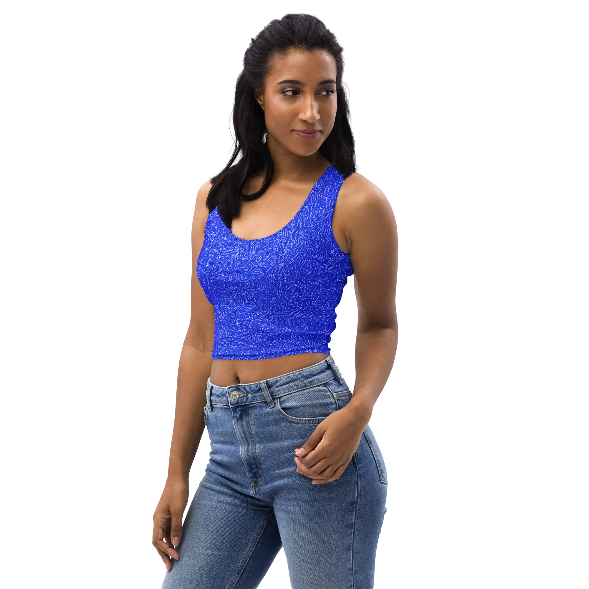 Electric Topography on Crop Top — Left Front