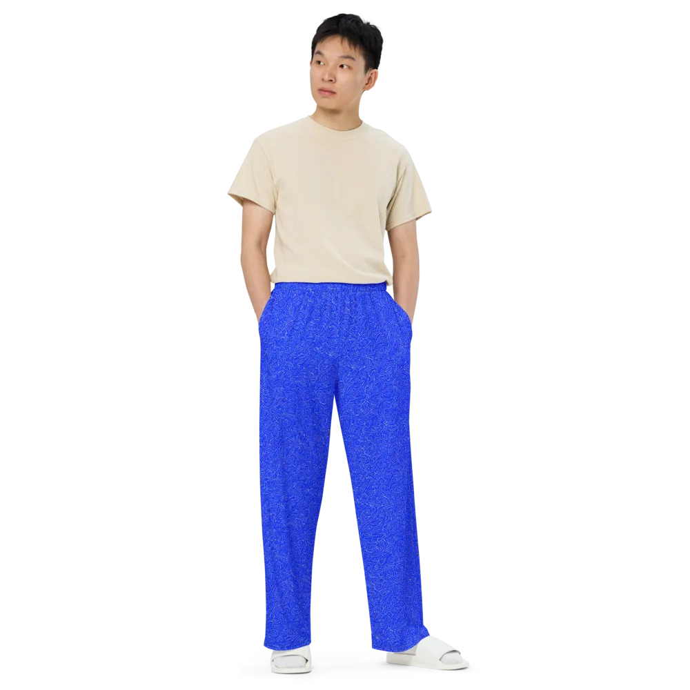 Electric Topography on Wide-Leg Pants — Front