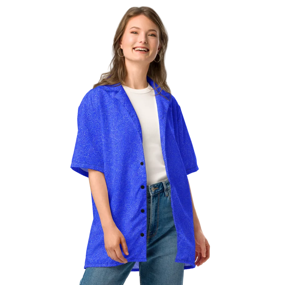 Electric Topography on Button Shirt — Front