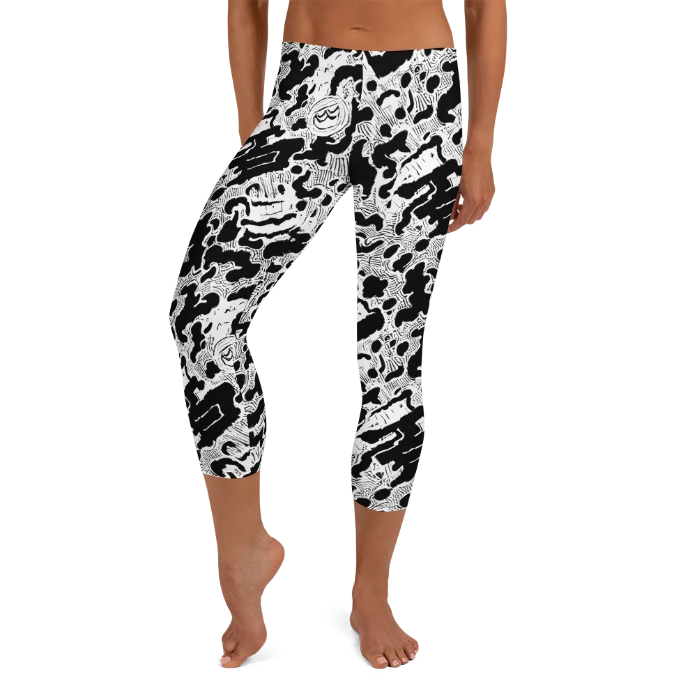 Inkbone Rapture on Capri Leggings — Front