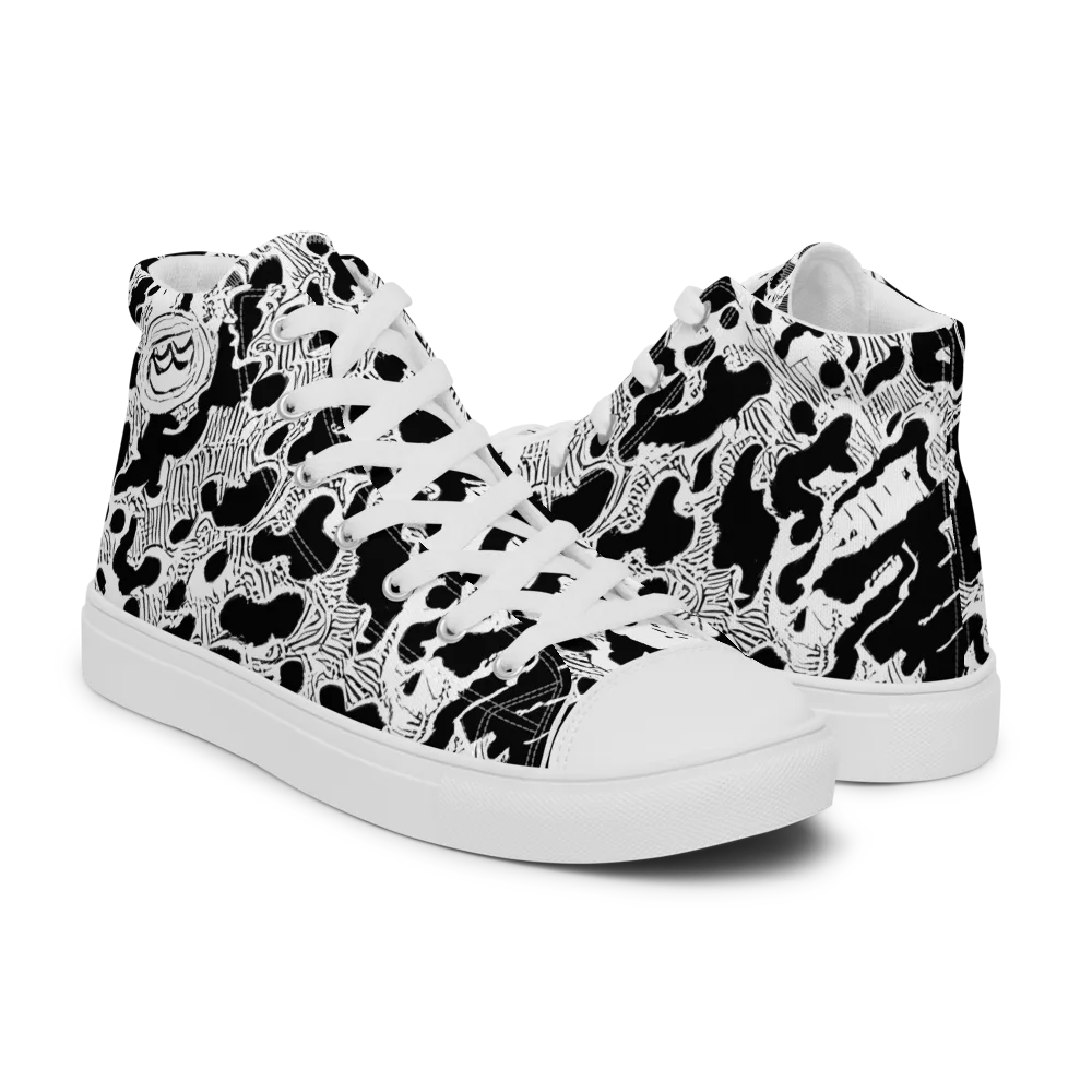 Inkbone Rapture on Men's High Top Canvas Shoes — Right