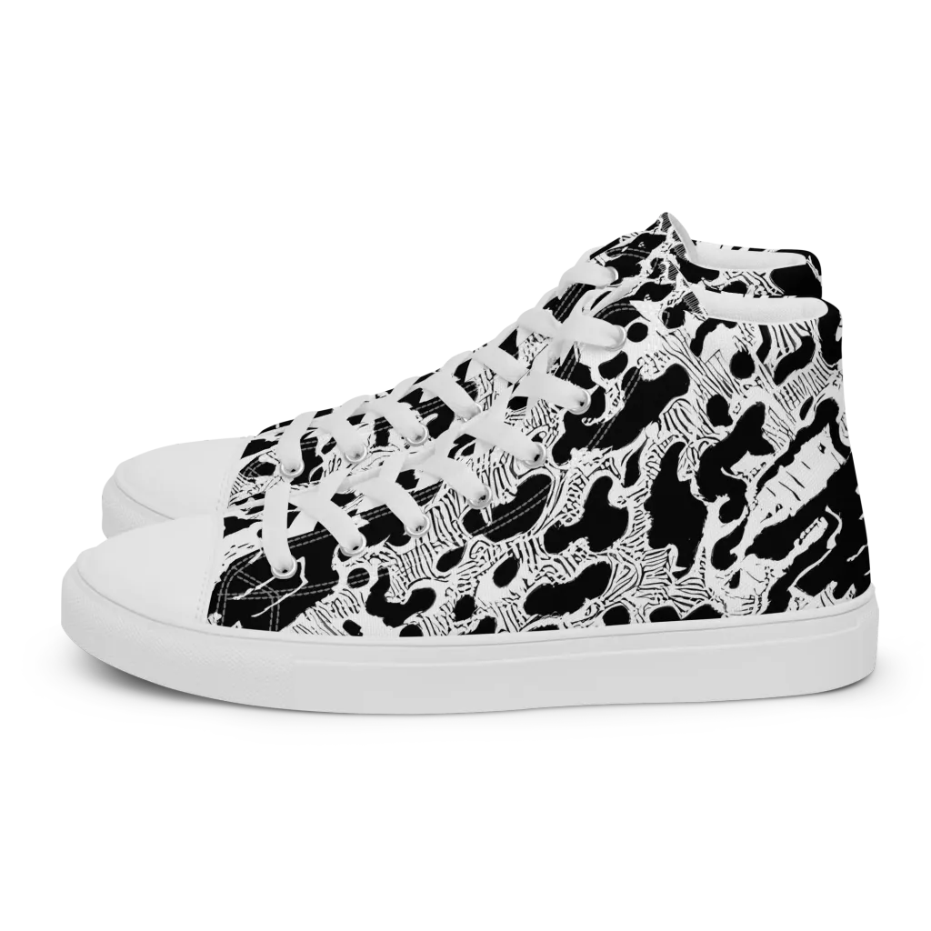 Inkbone Rapture on Women's High Top Canvas Shoes — Left