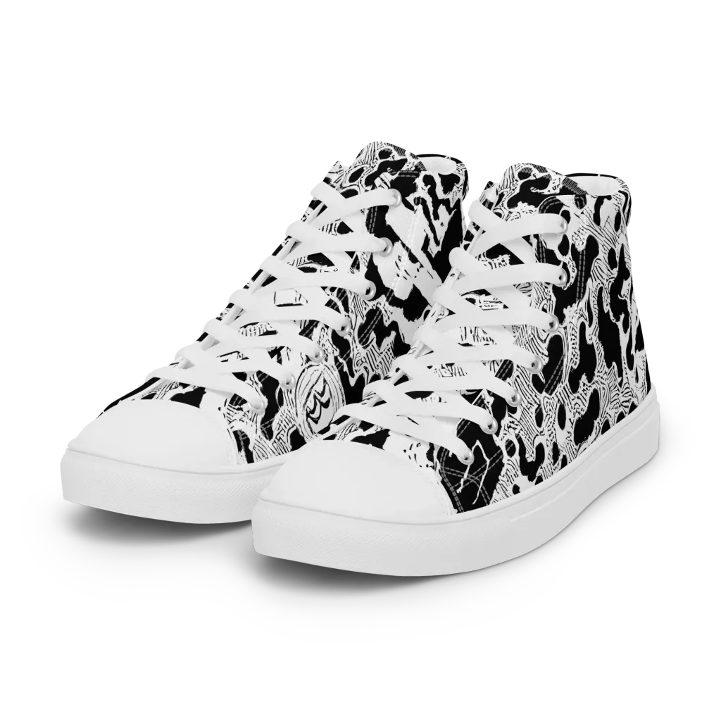 Inkbone Rapture on Women's High Top Canvas Shoes — Left Front