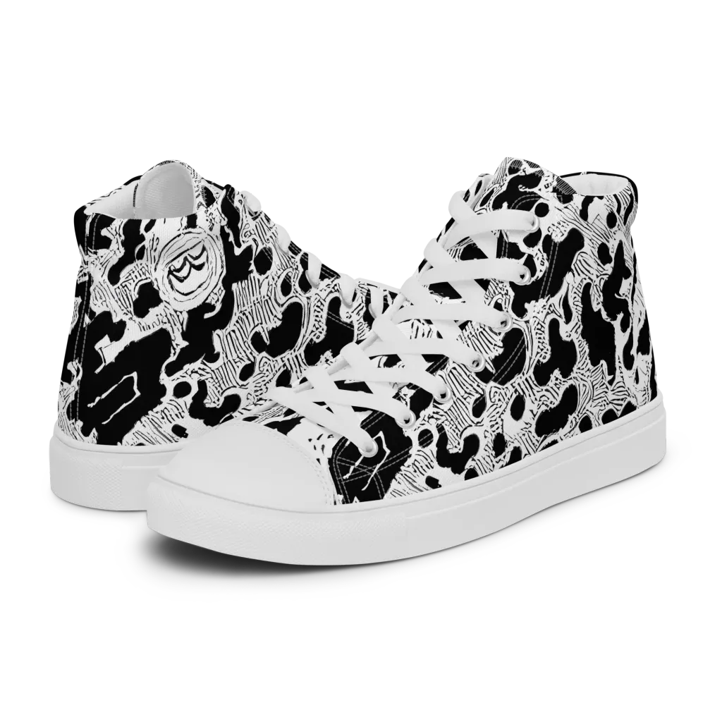 Inkbone Rapture on Women's High Top Canvas Shoes — Left